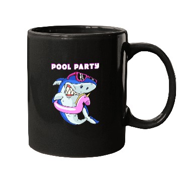 Discover Pool Party Squad Unicorn Shark Birthday Mugs