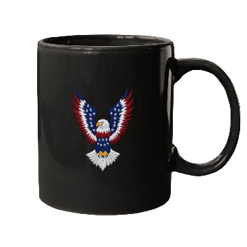 Discover American Bald Eagle with USA Flag Wing Art Design Mugs