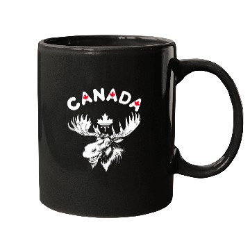 Discover Canadian Moose with Maple Leaf Emblem Mugs