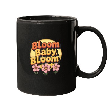 Discover Bloom Baby Bloom Retro Flower Design Mugs