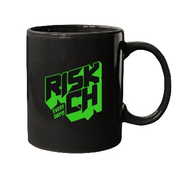 Discover Vibrant RISK IT ALL Graphic Mugs