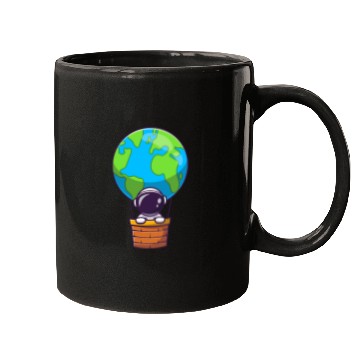 Discover Earth Balloon Illustration Mugs