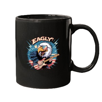 Discover Eagle Rock Star Guitar Illustration Mugs