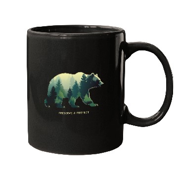 Discover Forest Bear Nature Illustration Mugs