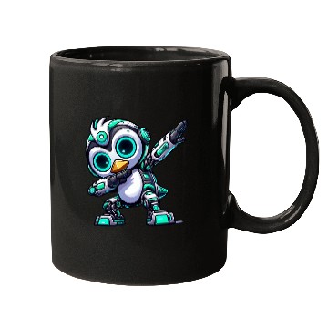 Discover Cool penguin robot cyborg mech astronaut dab Mugs