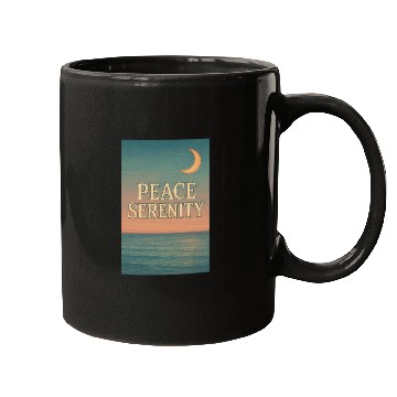 Discover Peace Serenity Vintage Ocean Aesthetic Art Mugs