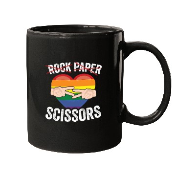 Discover Funny Rock Paper Scissors LGBTQ LGBT Community Mugs