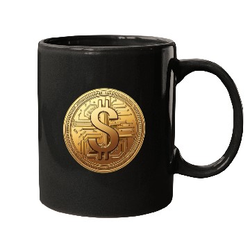 Discover Golden Bitcoin Design Mugs