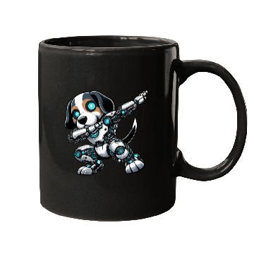 Discover Cool beagle robot astronaut dabbing cartoon Mugs