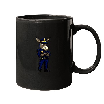 Discover Police donkey Mugs