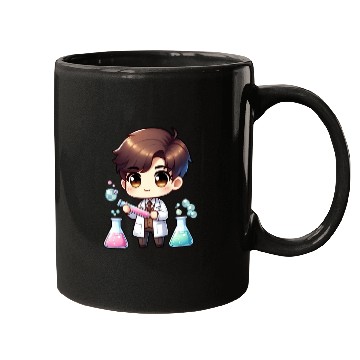 Discover Cute Scientist Chibi Illustration Mugs