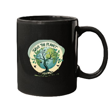 Discover Earth Tree Save the Planet Illustration Mugs