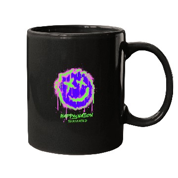Discover Neon Graffiti Smile Face Design Mugs