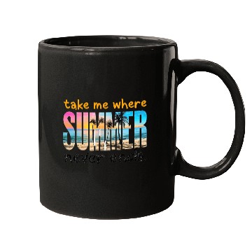 Discover Sunset Beach Paradise Typography Mugs