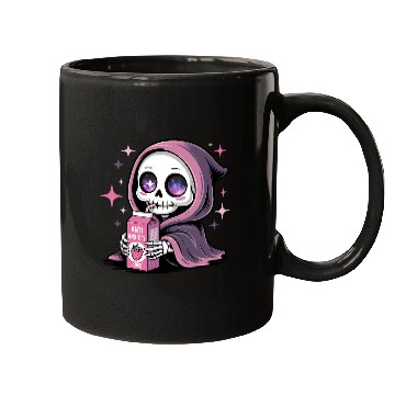 Discover Cosmic Skeleton Drinking Strawberry Juice Mugs