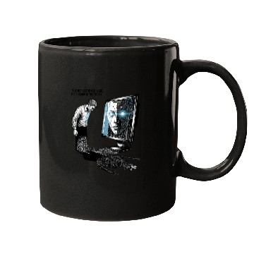 Discover Futuristic AI Cyber Face Illustration Mugs