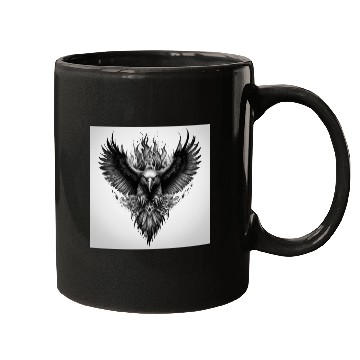 Discover Dark Mythical Eagle Tattoo Design Mugs
