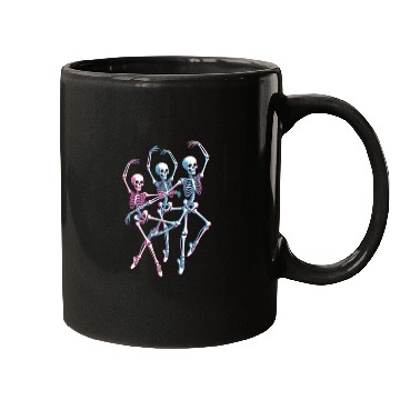 Discover Neon Skeleton Dance Illustration Mugs