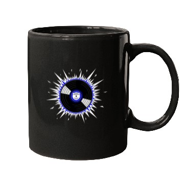Discover Vinyl Record Starburst Design Mugs