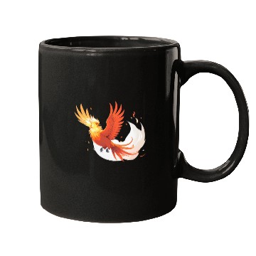 Discover Fiery Mythical Phoenix Illustration Mugs