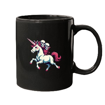Discover Dark Fantasy Unicorn with Skulls Mugs