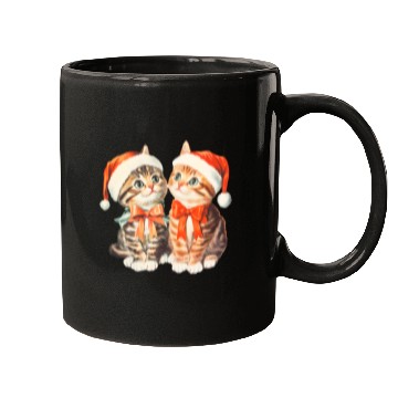 Discover Festive Kittens in Santa Hats Mugs
