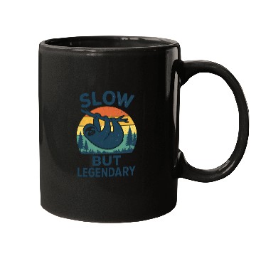 Discover Legendary Sloth Sunset Illustration Mugs