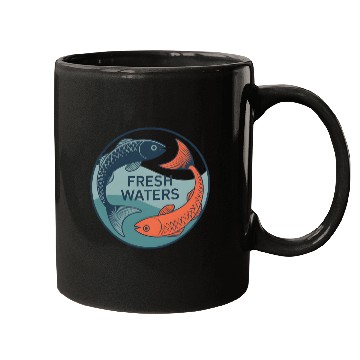 Discover Fresh Waters Koi Fish Artwork Mugs
