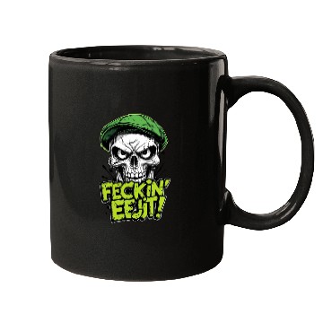 Discover Angry Skull Feckin Eejit Irish Slang Funny Joke Mugs