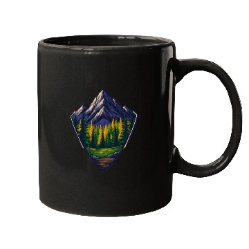 Discover Mountain Wilderness Nature Shield Mugs