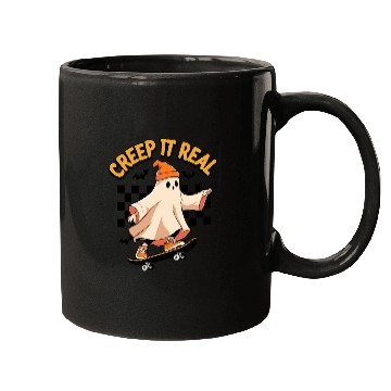 Discover Spooky Skateboard Ghost Mugs