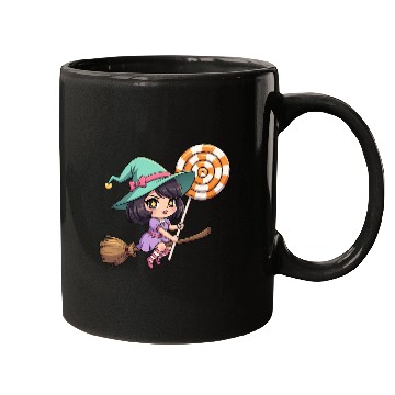 Discover Whimsical Witch on Broomstick Mugs