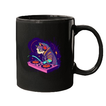Discover Cosmic Cat DJ Mugs