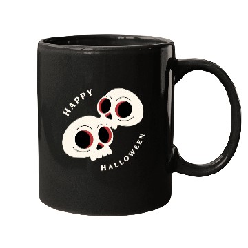 Discover Kawaii Skull Halloween Illustration Mugs