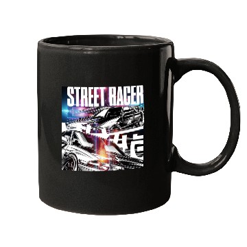 Discover Neon Street Racer Illustration Mugs