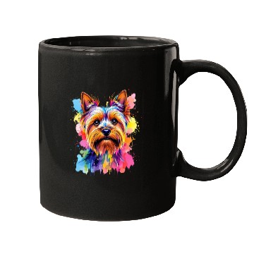 Discover Vibrant Yorkie Portrait Art Mugs