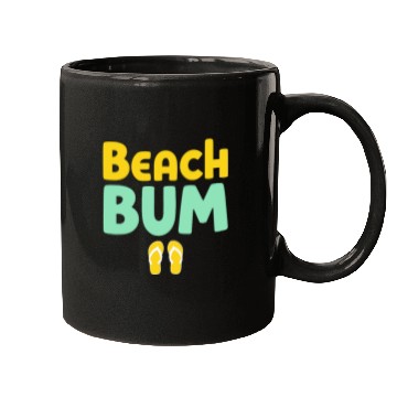 Discover Beach B Typography with Flip Flops Mugs