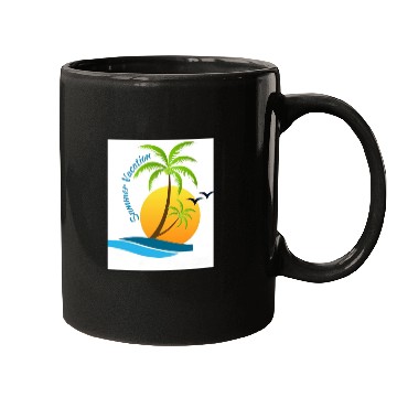 Discover Tropical Sunset Beach Scene Mugs