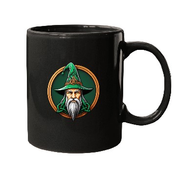 Discover Ancient Wizard with Green Hat Mugs