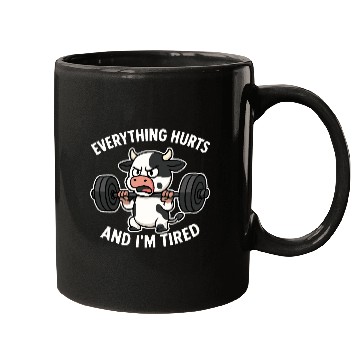 Discover Angry Cow Lifting Weights Humor Mugs