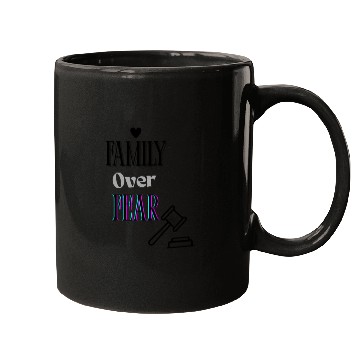 Discover Family Over Fear Neon Typography Design Mugs
