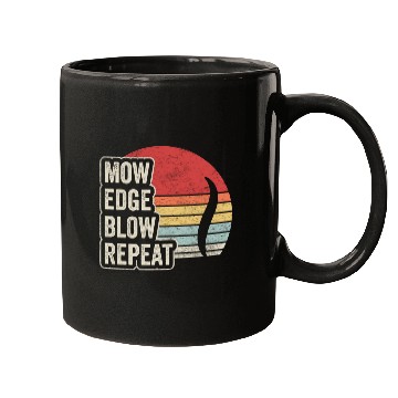 Discover Mow Edge Blown Repeat Lawn Mowing Lawn Mower Retro Mugs