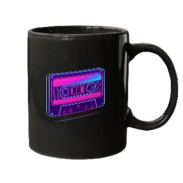 Discover Neon Cassette Tape Retro Design Mugs