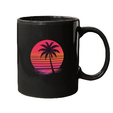 Discover Tropical Sunset Silhouette Design Mugs