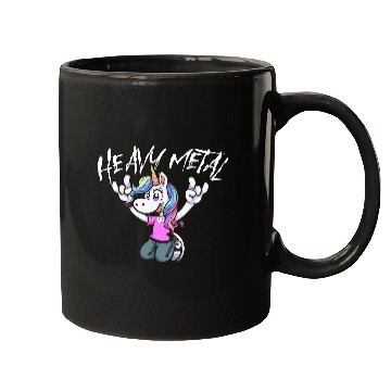 Discover Vibrant Unicorn Rock Hand Design heavy Metal Mugs