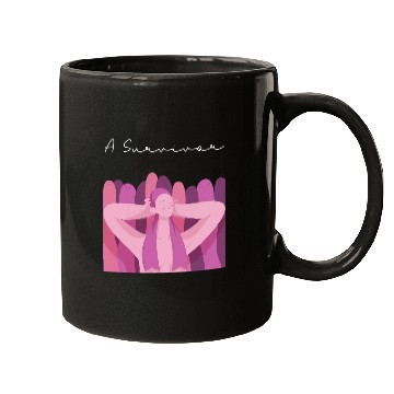 Discover Serene Summer Girl Illustration Mugs