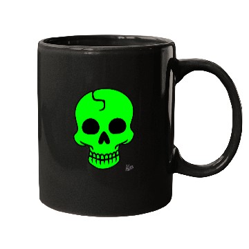 Discover Neon Green Skull Halloween Design Mugs