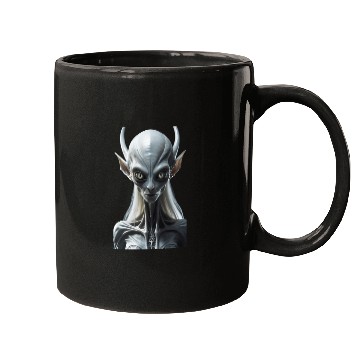Discover Futuristic Alien Creature Illustration Mugs