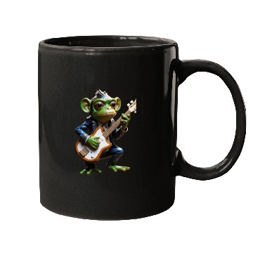 Discover Musical Monkey with Guitar Mugs