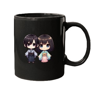 Discover Chibi Kawaii Traditional Kimono Duo Mugs